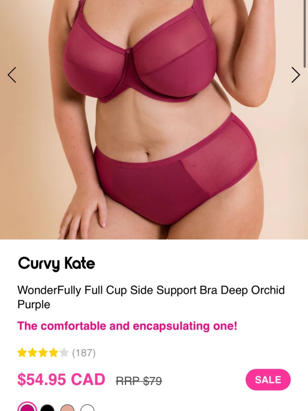 Curvy Kate WonderFully Full Cup Side Support Bra Deep